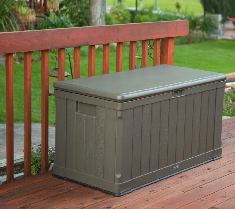 60089 Deck Storage Box, 116 gallon, brown