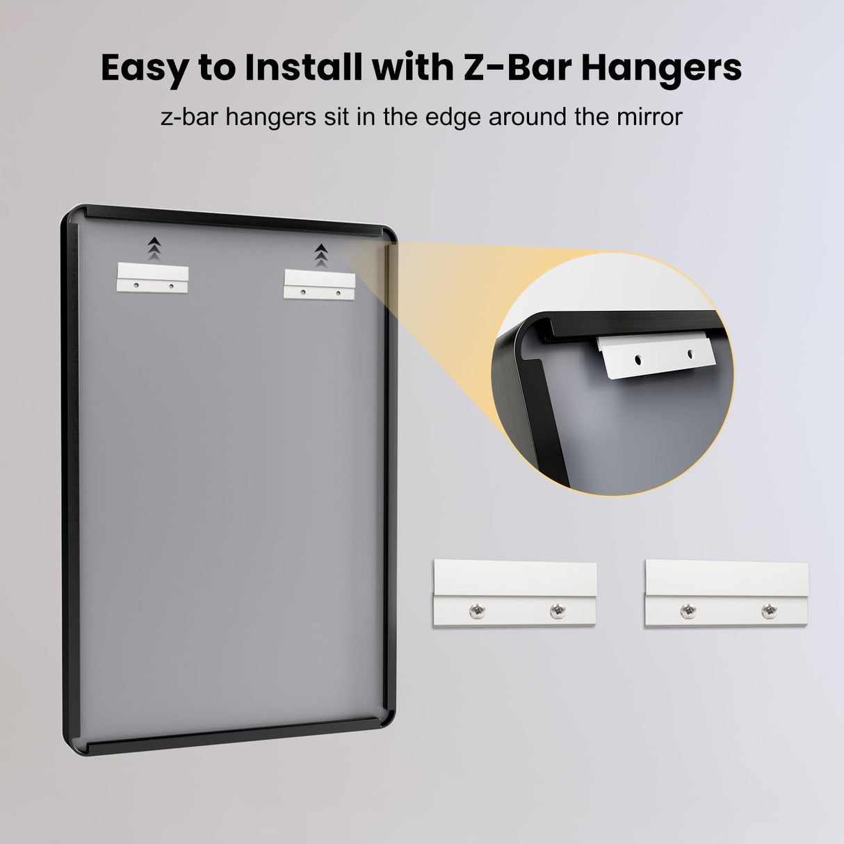 24x32 Inch Black Metal Framed Bathroom Mirror