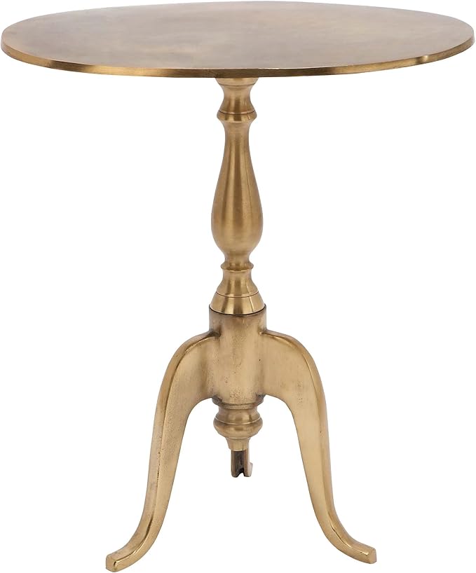 79 Aluminum Metal Side End Accent Table, 18" x 12" x 22", Gold