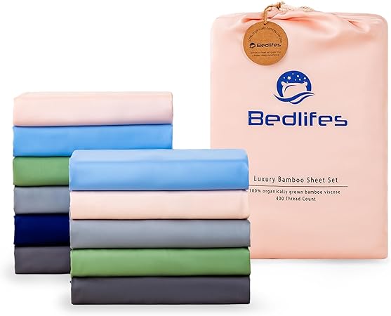 King Size Sheet Set Cooling Sheets Rayon Derived from Bamboo-400TC