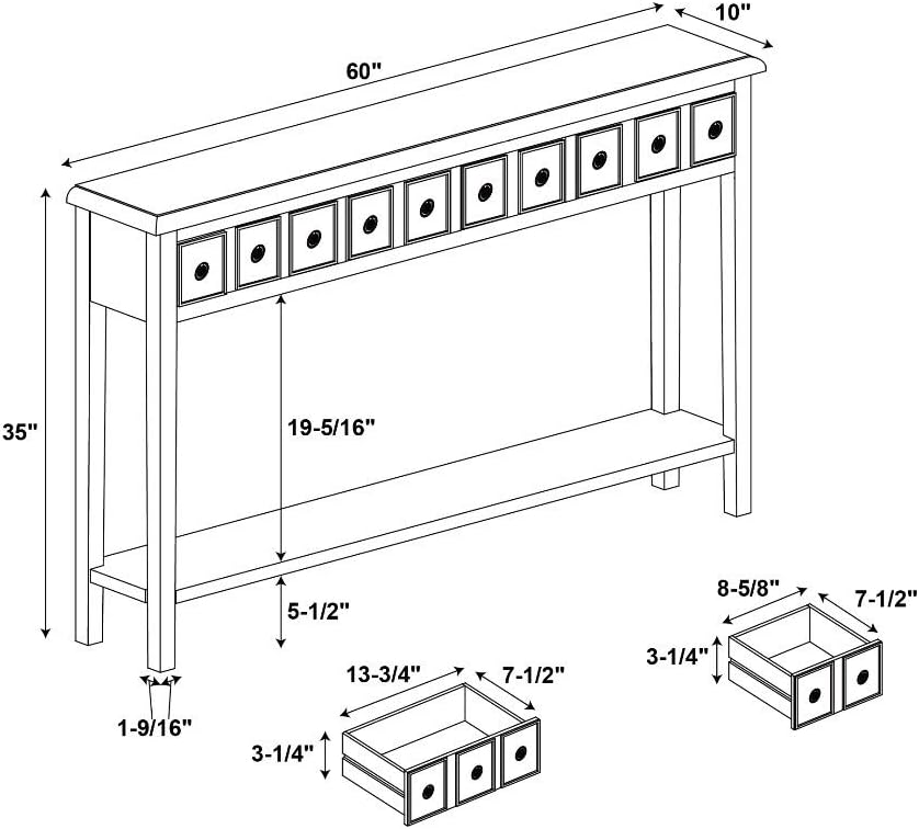 Furniture Sadie Long Console Table, Teal