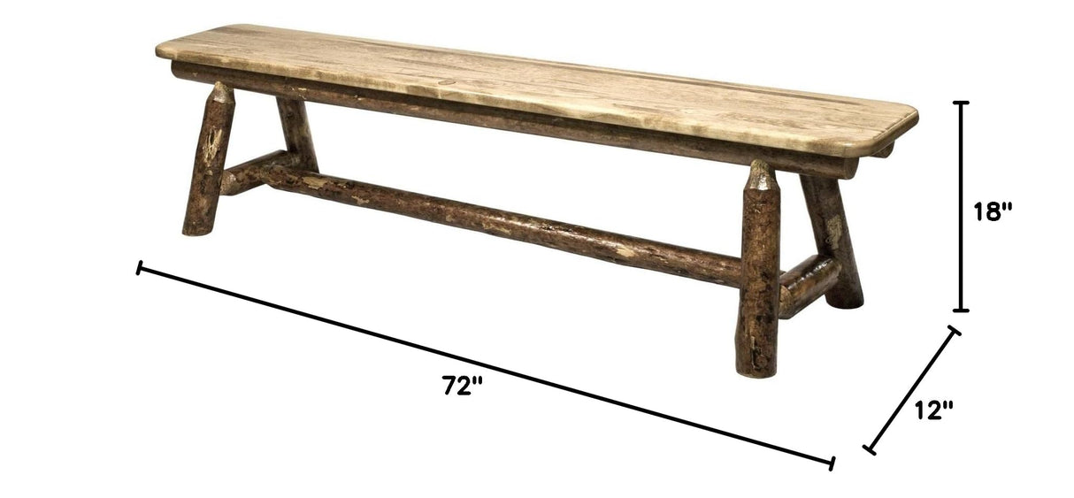 Log Furniture - 6' Plank Bench