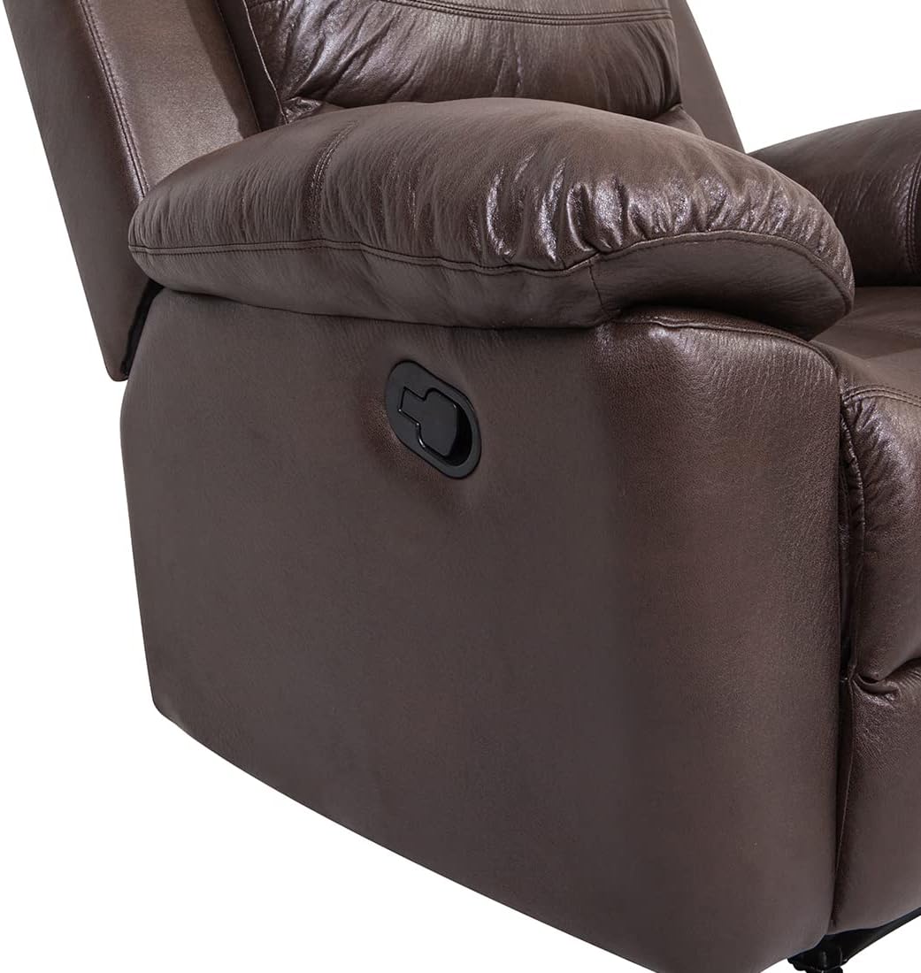Pieces Bonded Leather Recliner Furniture Sofa Set, Reclining Chair and Reclining Loveseat