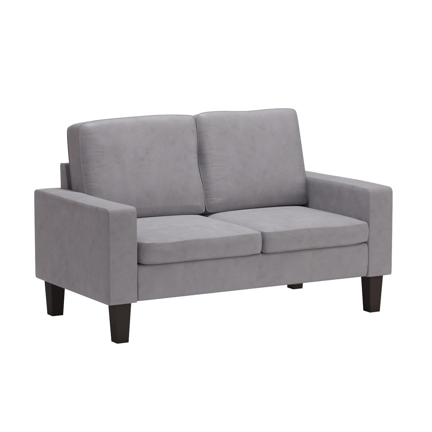 Sarah Microfiber Loveseat, Gray