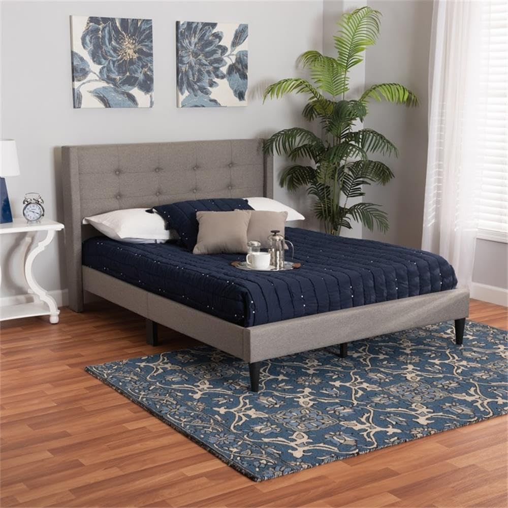 Casol Mid-Century Modern Transitional Grey Fabric Upholstered