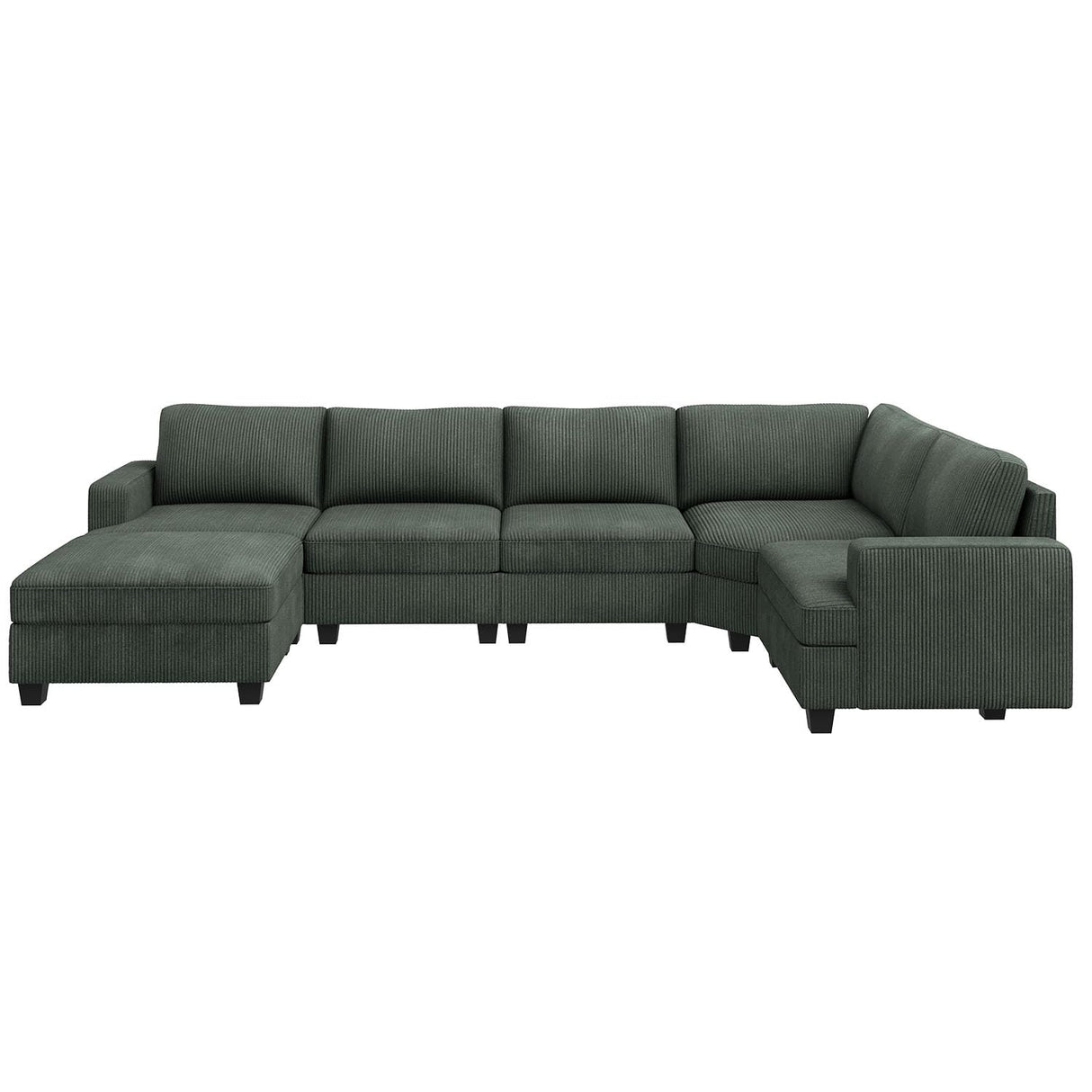 Sofa with Storage Ottoman, U Shape Sectional Couch with Chaise