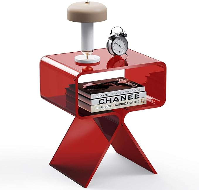 Nightstand Side Table Modern Design Clear