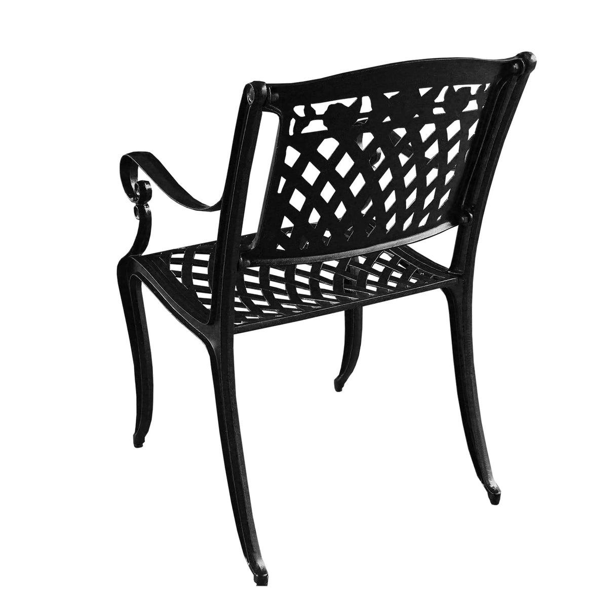 Modern Outdoor Mesh Lattice Aluminum 95-in Black Large Eight Arm Chairs Rectangular