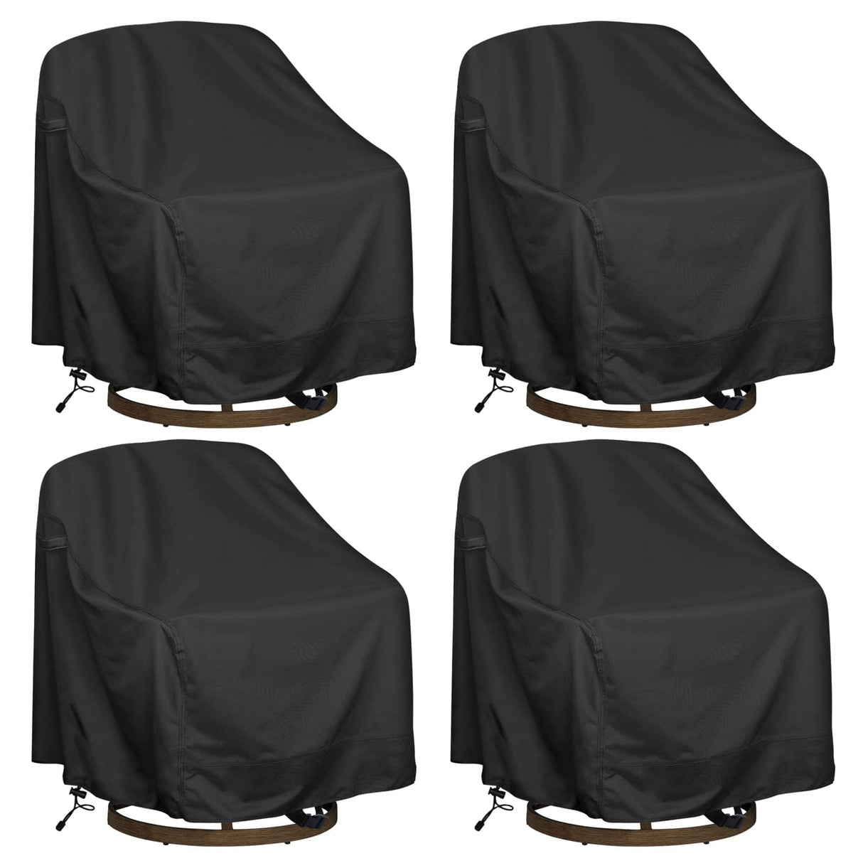 Outdoor Swivel Lounge Chair Cover 4 Pack, Fits to (29" W X 31" D X 38" H) Lawn