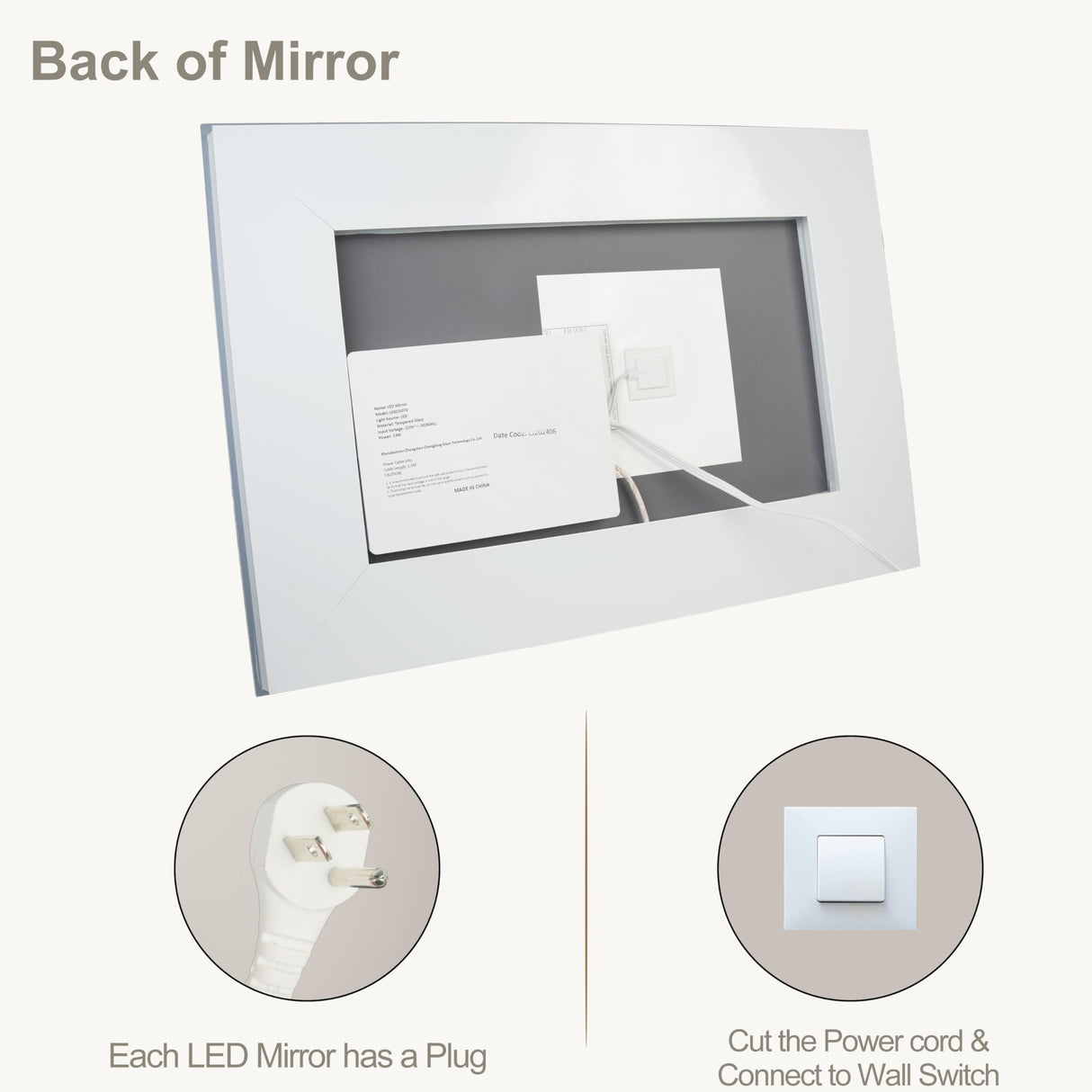 20x28 LED Bathroom Mirror - Anti-Fog Dimmable Backlit Vanity Mirror