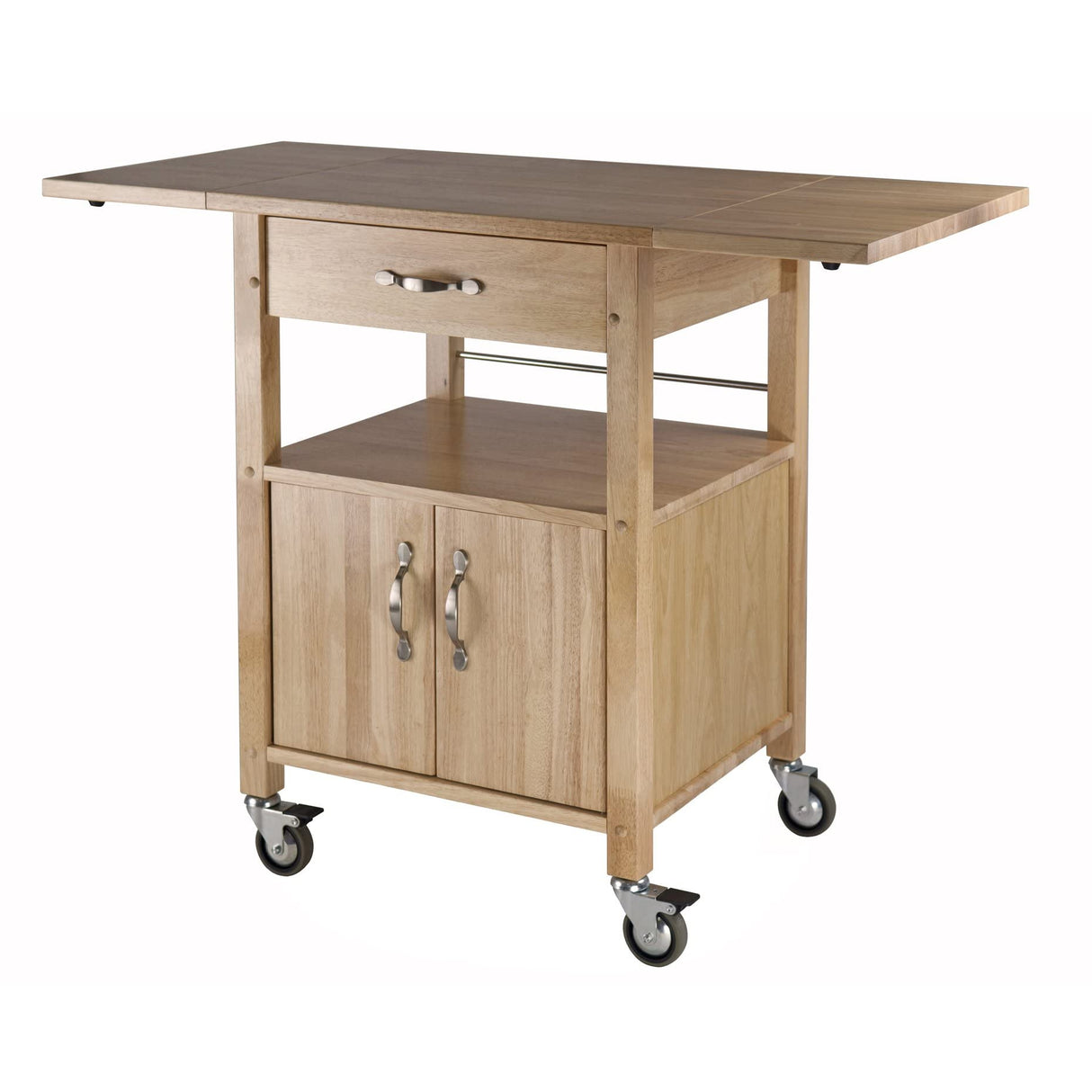 Wood Drop-Leaf Kitchen Cart