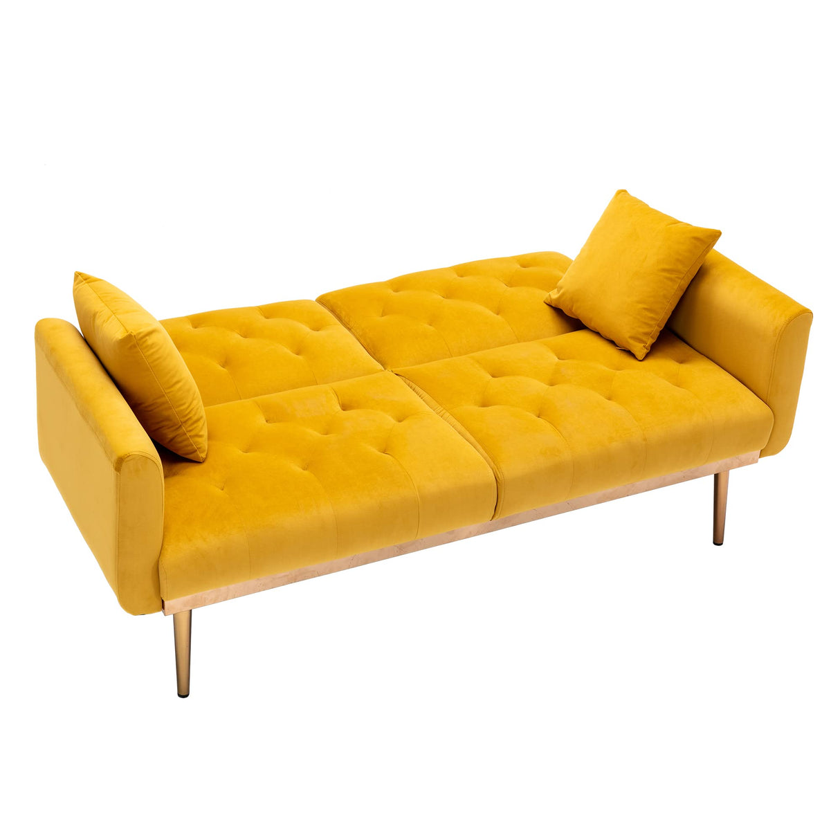 Velvet Couch, Tufted Loveseat Sofa with 2 Couch Pillows,Accent Sofa Recliner