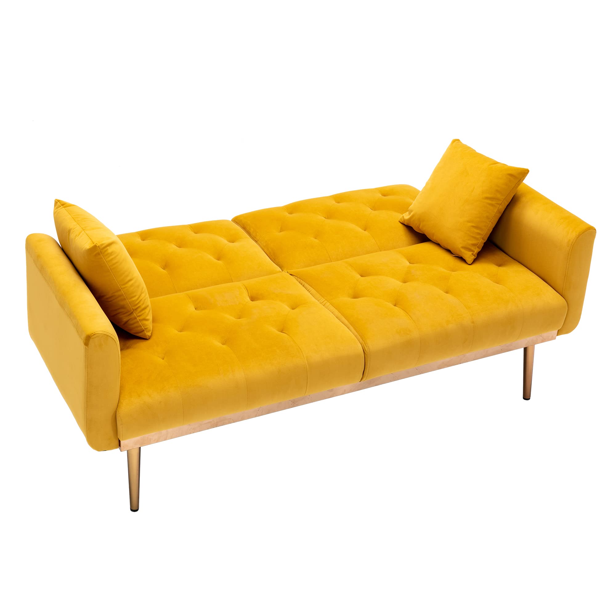Velvet Couch, Tufted Loveseat Sofa with 2 Couch Pillows,Accent Sofa Recliner