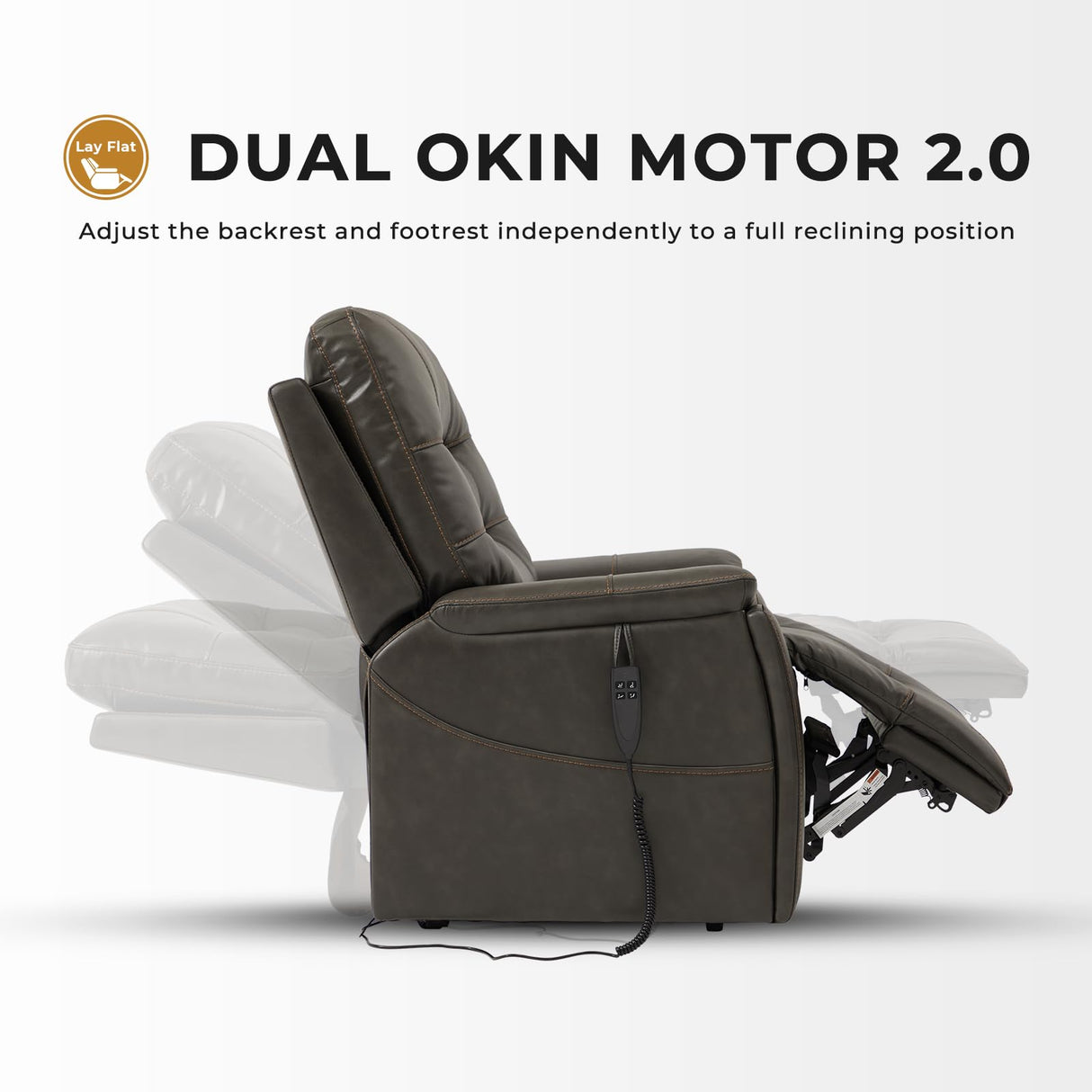 Irene MaxComfort Dual Motor Power Lift Recliner – XL Size, Faux Leather