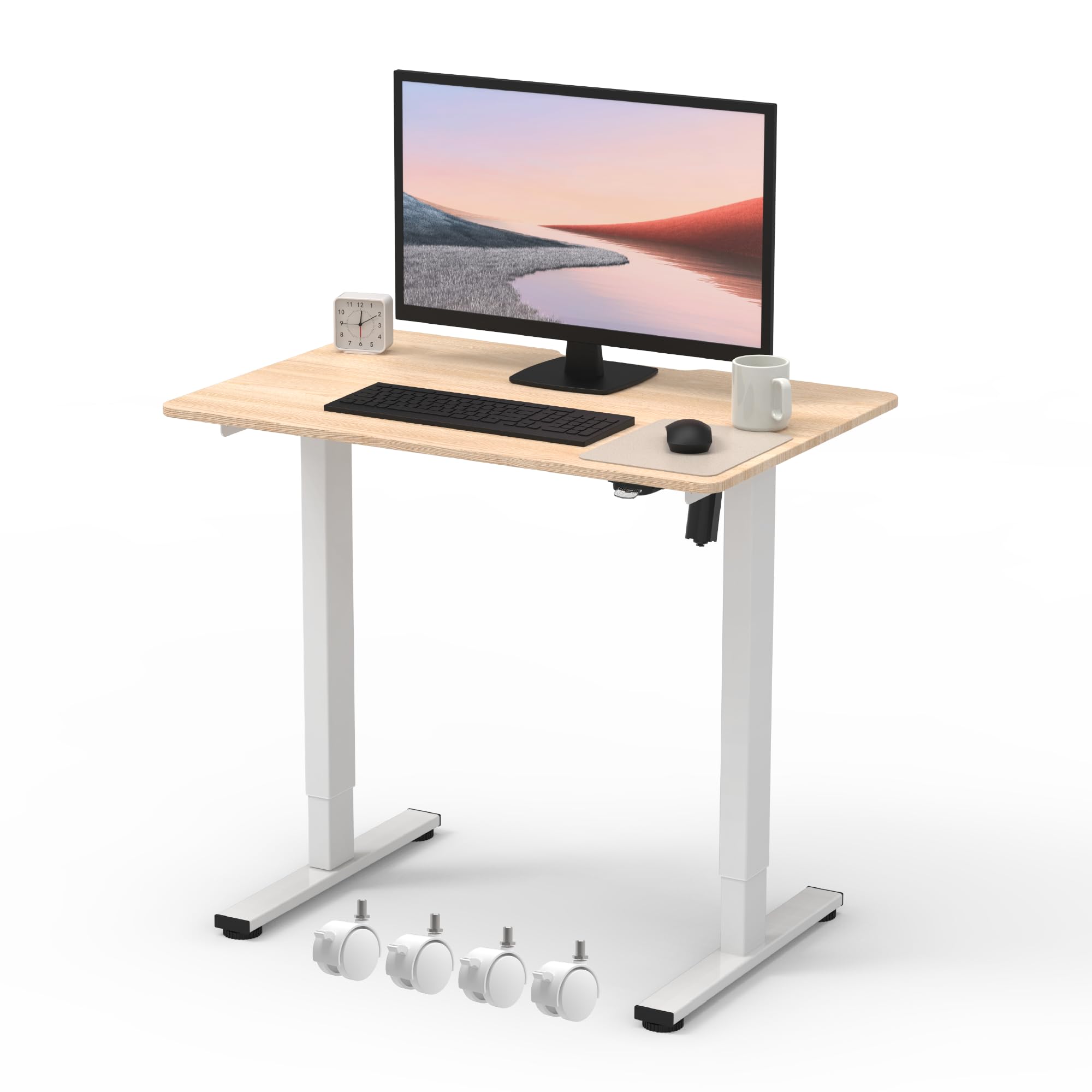 Electric Small Standing Desk Adjustable Height, 36" x 24" Whole Piece Desktop
