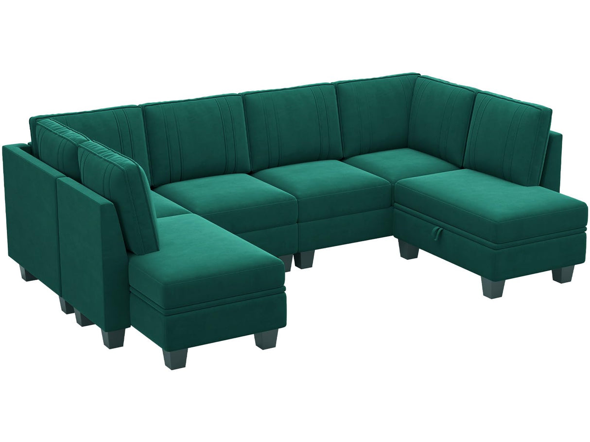 Couch with Storage Ottoman, U Shaped Sectional Sofa Couch