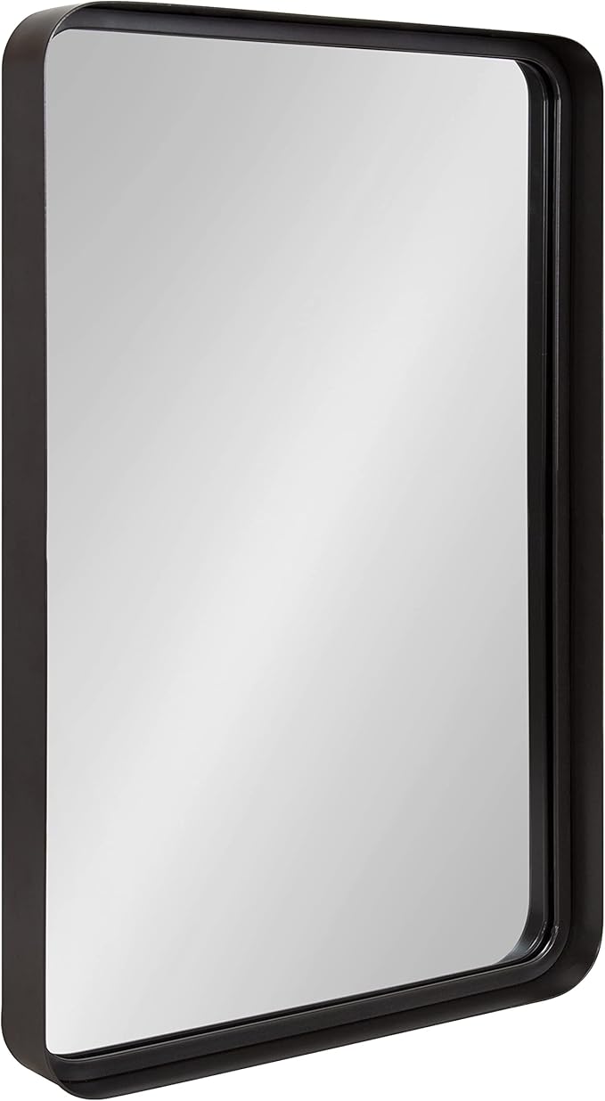 Armenta Modern Soft Rectangle Metal Framed Mirror