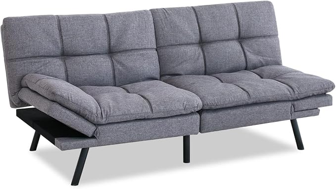 Futon Sofa Bed Twin, Memory Foam Couch Bed with Mattress