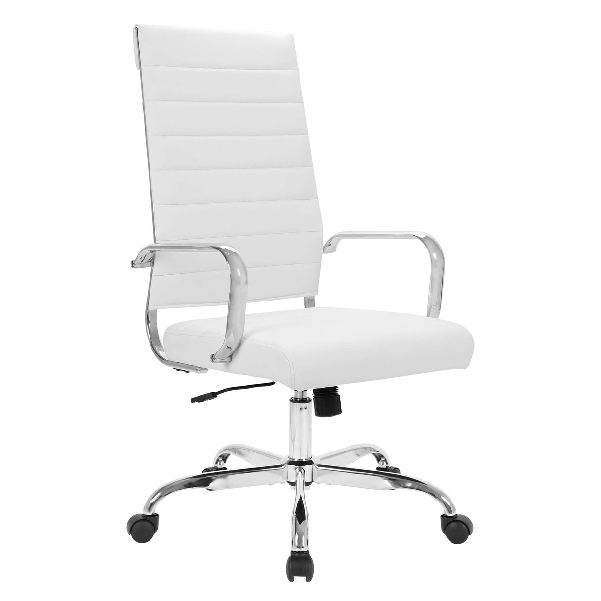 Home Office Chair Ribbed Leather High Back Executive Swivel Computer Desk Chairs