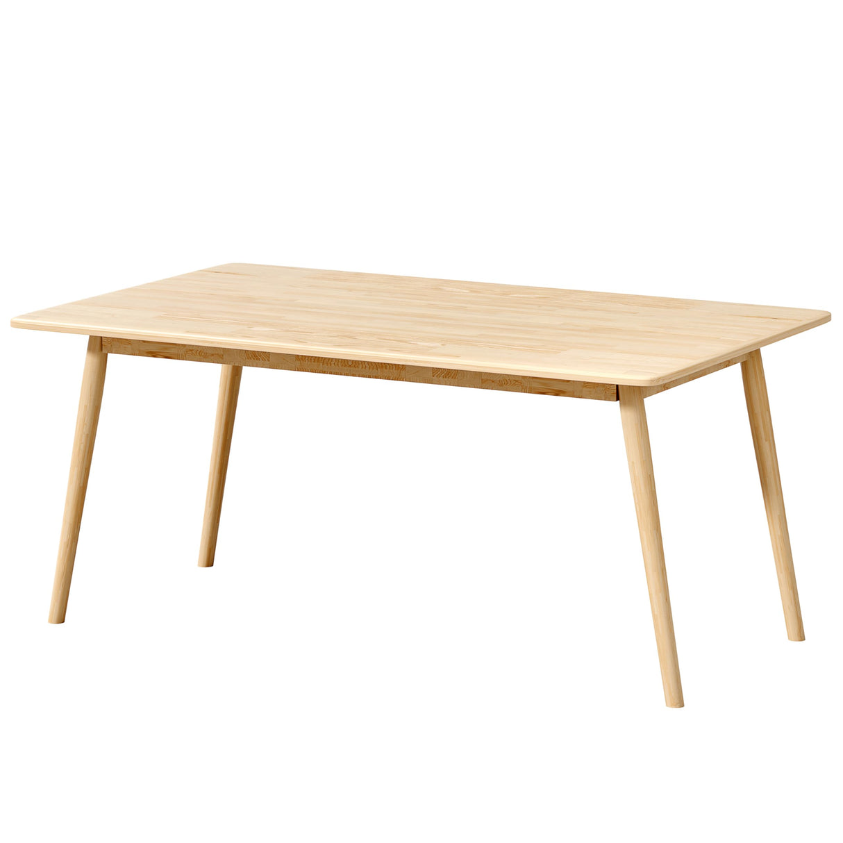 Modern Oak Rectangular Wooden Dining Table 59 Inch Solid Wood Table