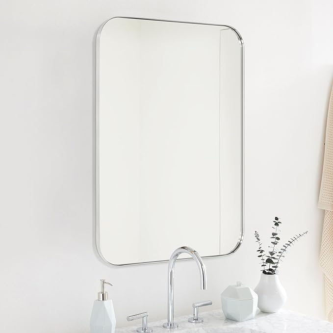 Oil Rubbed Bronze Rounded Rectangle Bathroom Vanity Wall Mirror