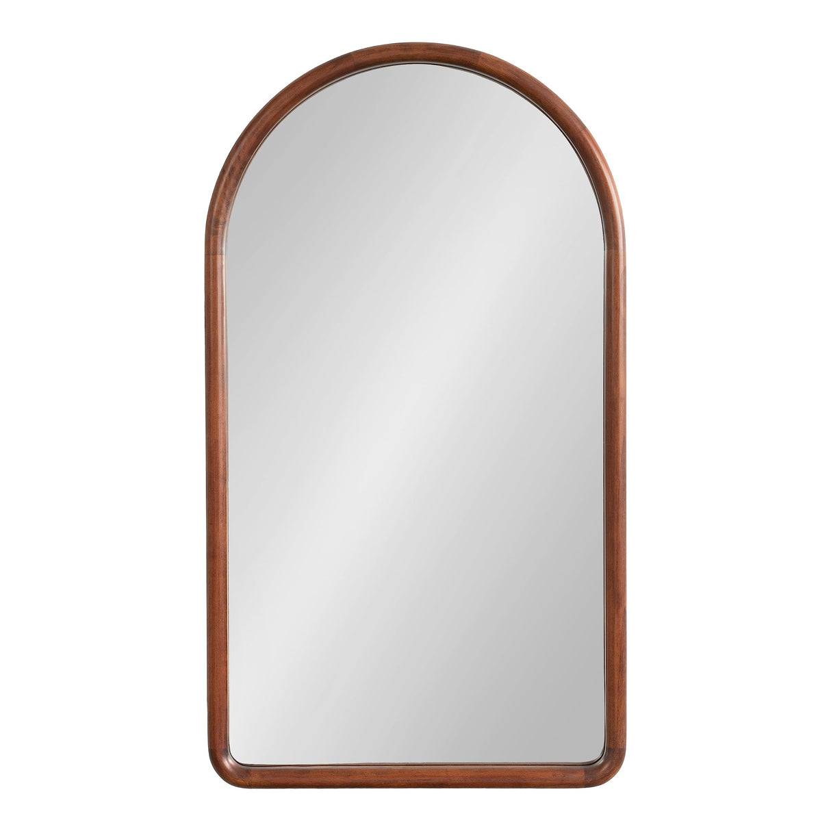 Kate and Laurel Talma Tall Arched Wall Mirror, 20 x 36, Dark Walnut, Transitional Arch Mirror with Solid Poplar Wood Frame and Rounded Frame Profile