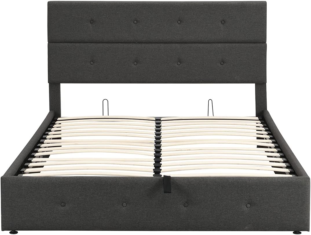 Upholstered Queen beds Lift Up Storage Platform Bed Frame