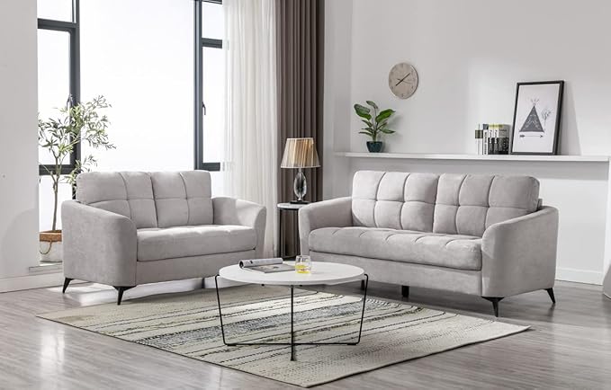Linen Modern Sectional Sofa with Right Facing Chaise