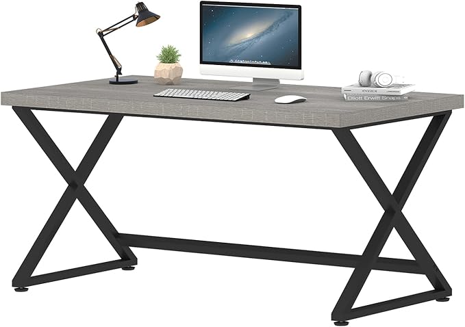 Black Computer Desk, Simple Work Desk for Home Office