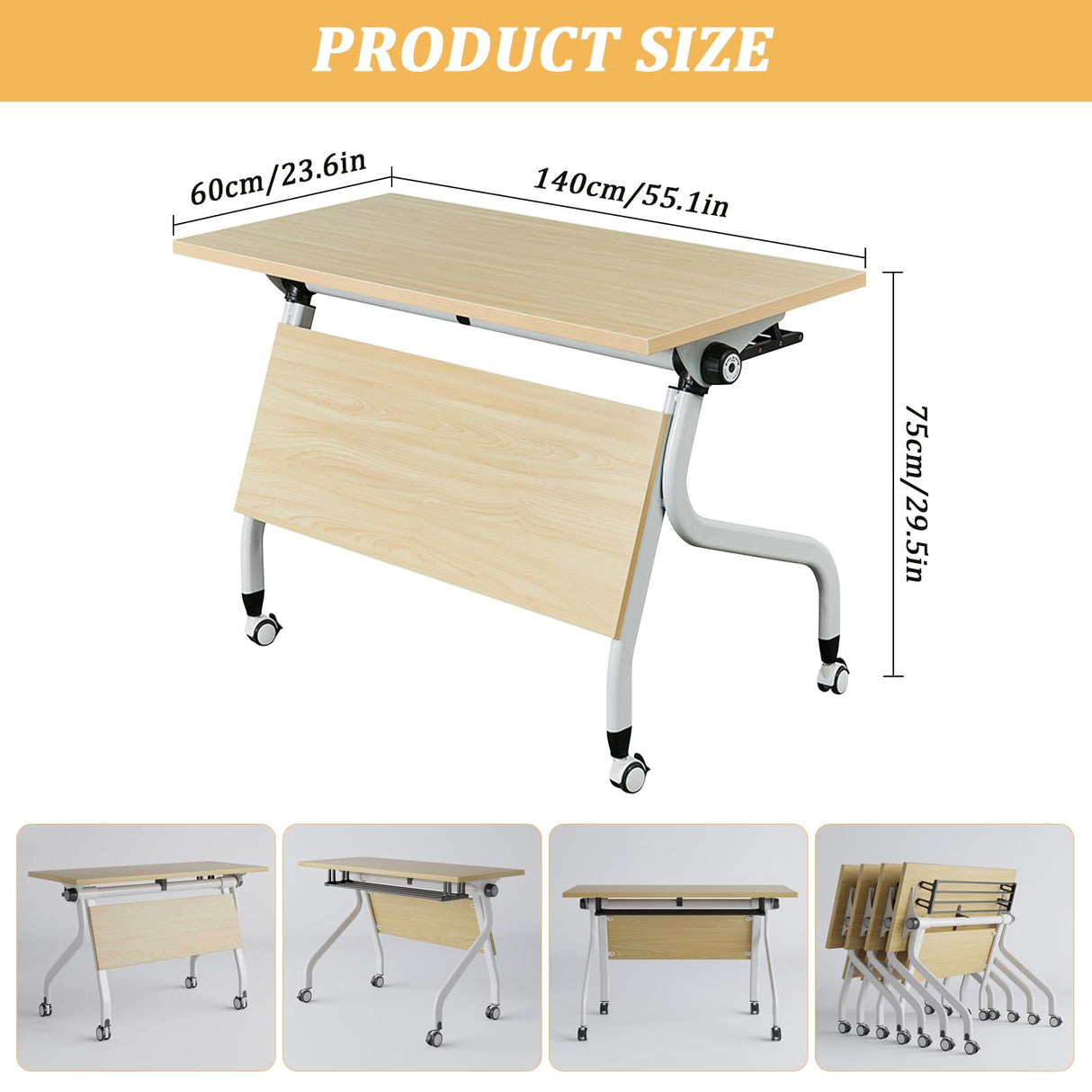 Conference Table,4PCS Folding Conference Room Table