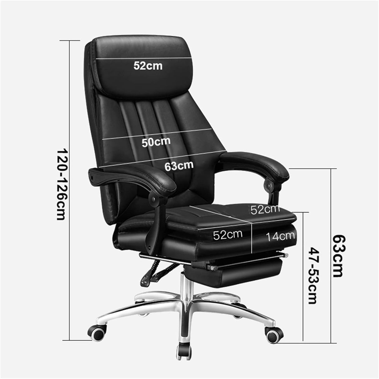 High-Back Executive Office Chair with Footrest,360° Swivel Computer Desk Chair