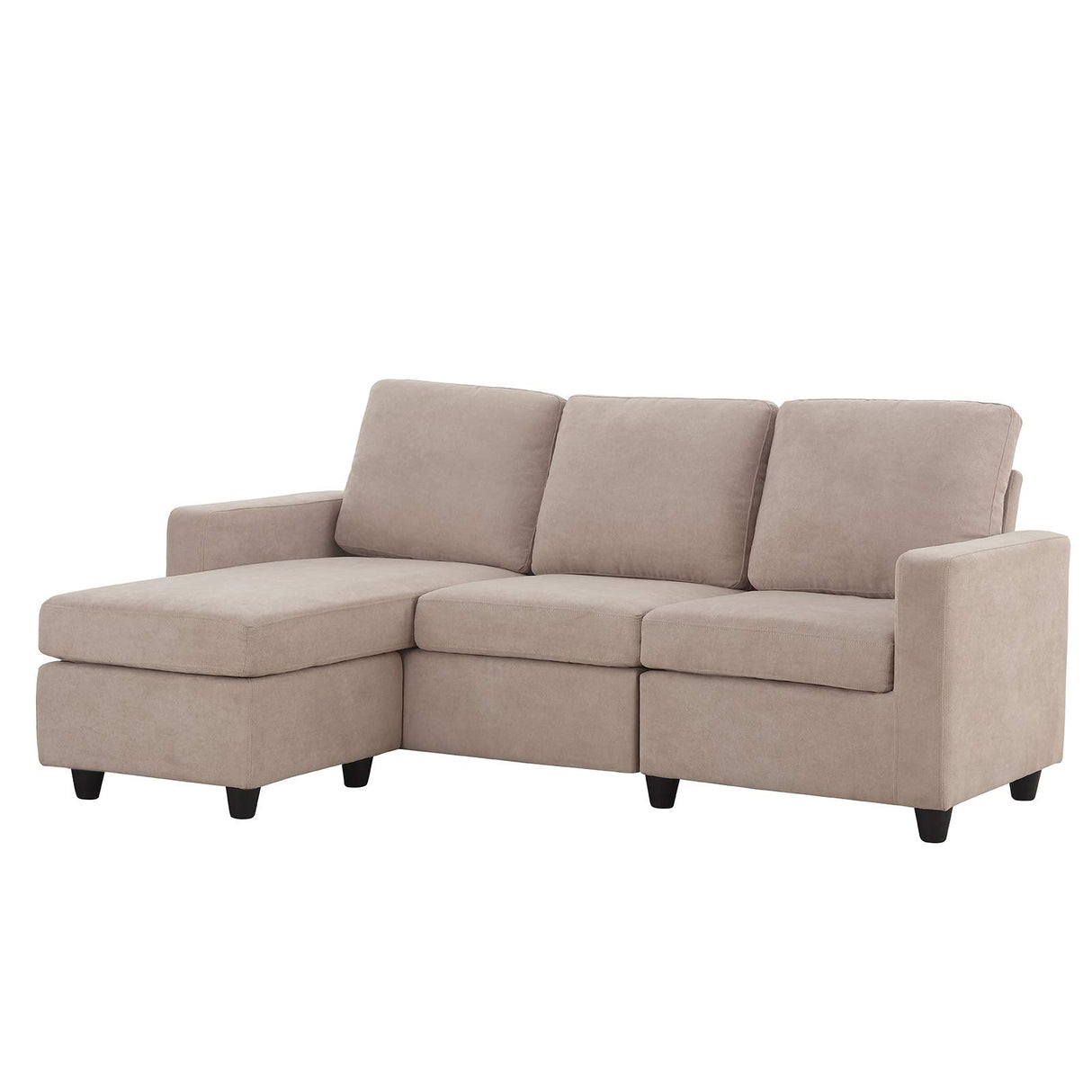 L Shaped Couch with Linen Fabric,Convertible, Reversible Sectional Sofa