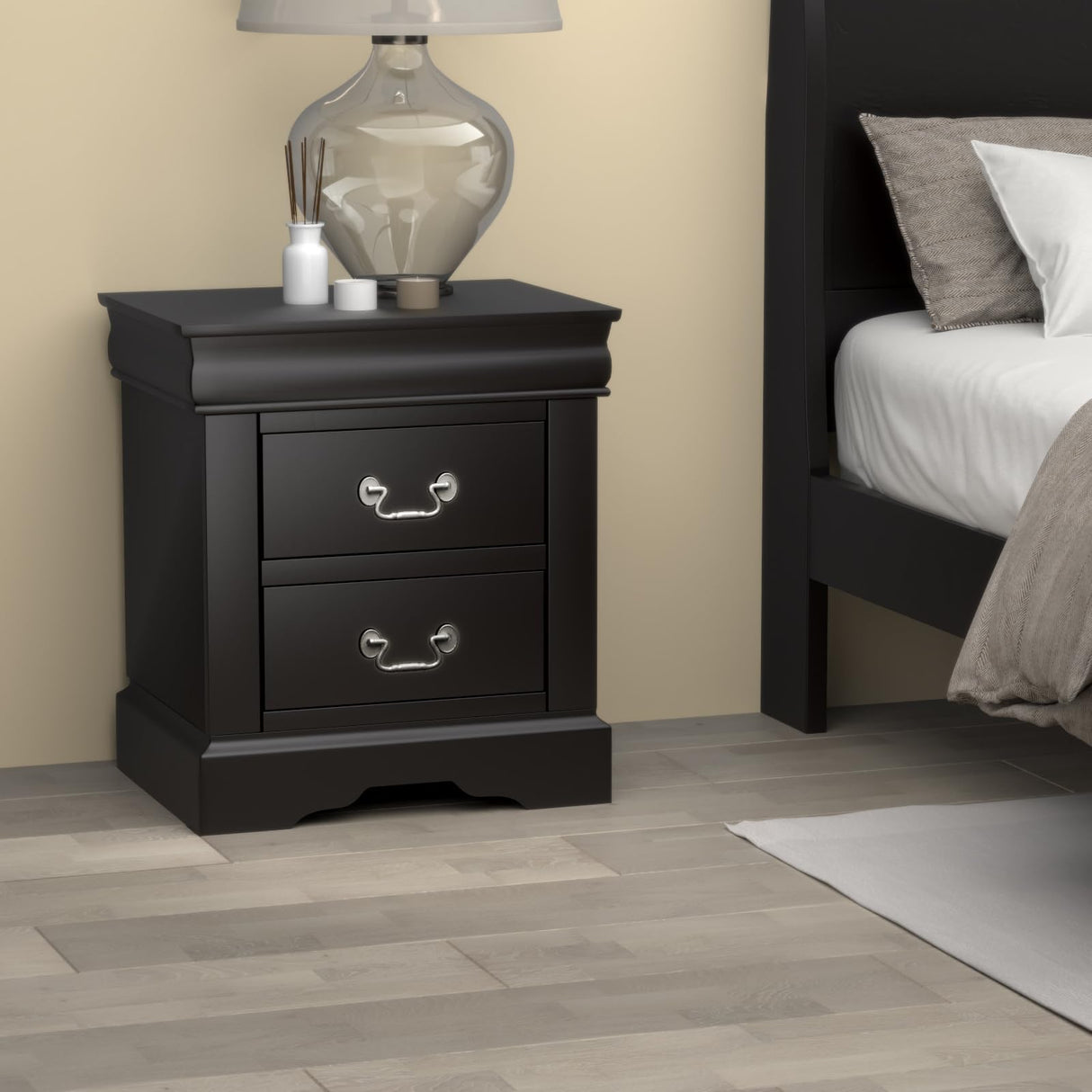 Louis Philippe III Nightstand in Black