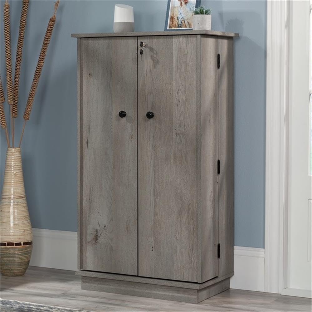 Engineered Wood Multi-Media Cabinet in Mystic Oak Finish