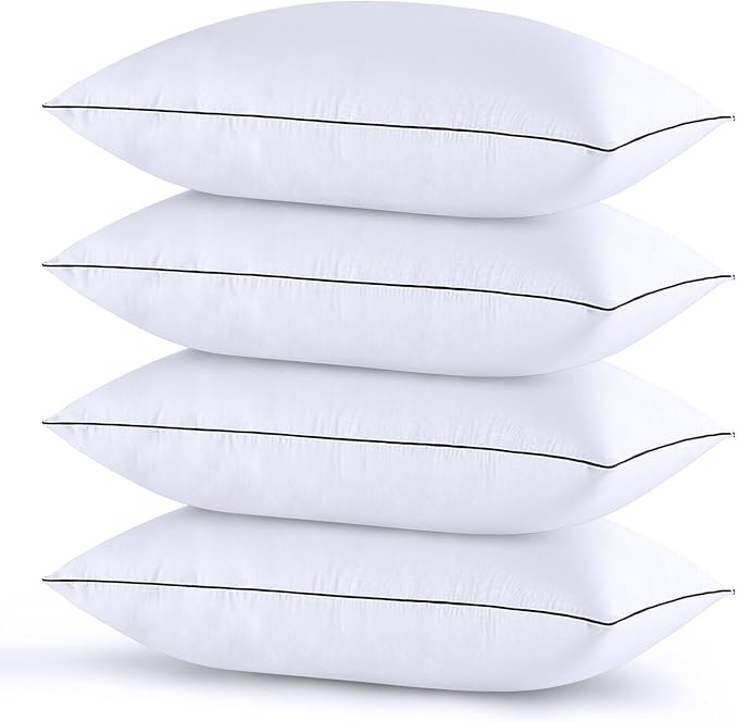 Pillows Standard Size Set of 4, Bed Pillows Set of 4, Down Alternative Luxury Hotel Pillows for Sleeping Standard