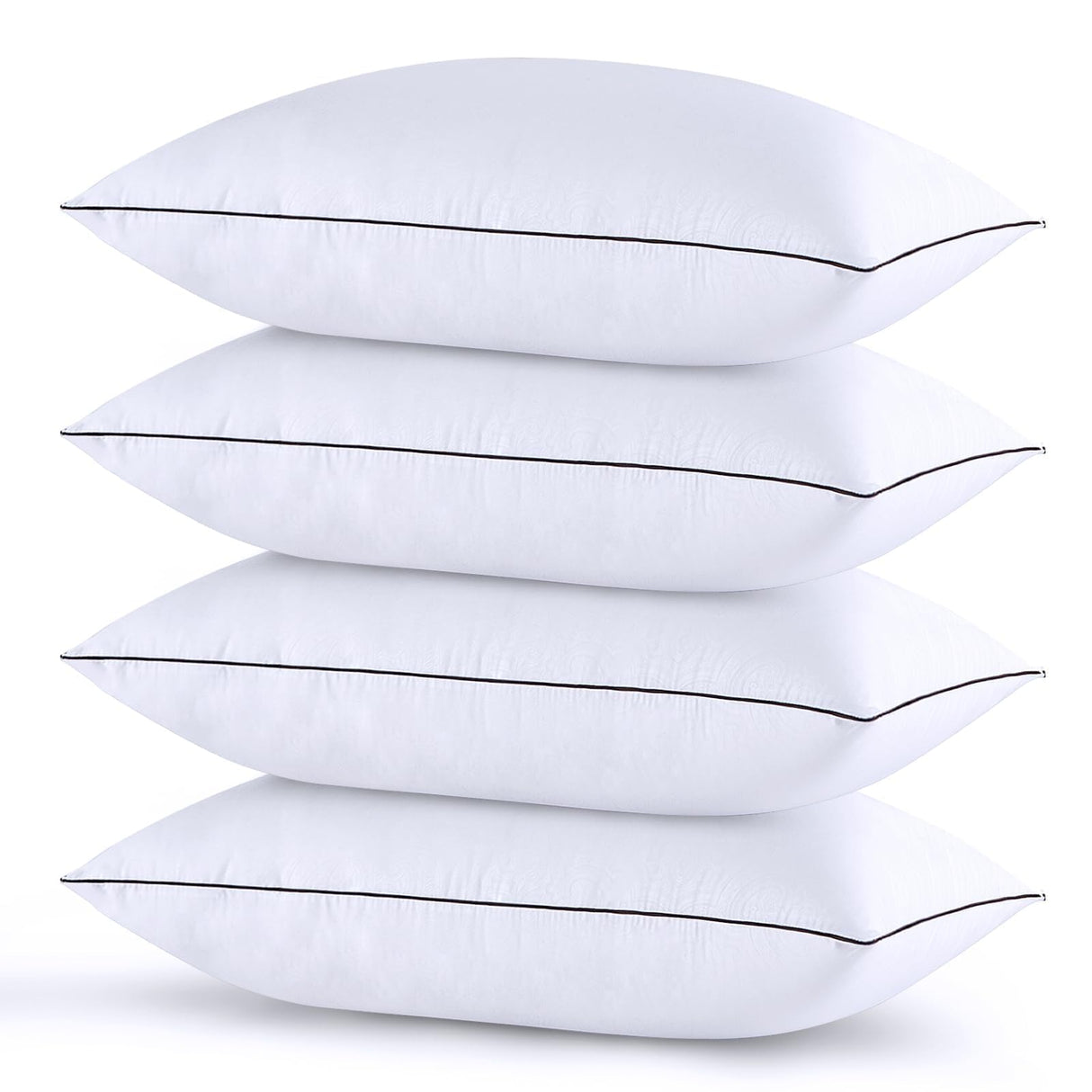 Pillows Standard Size Set of 4, Bed Pillows Set of 4, Down Alternative Luxury Hotel Pillows for Sleeping Standard