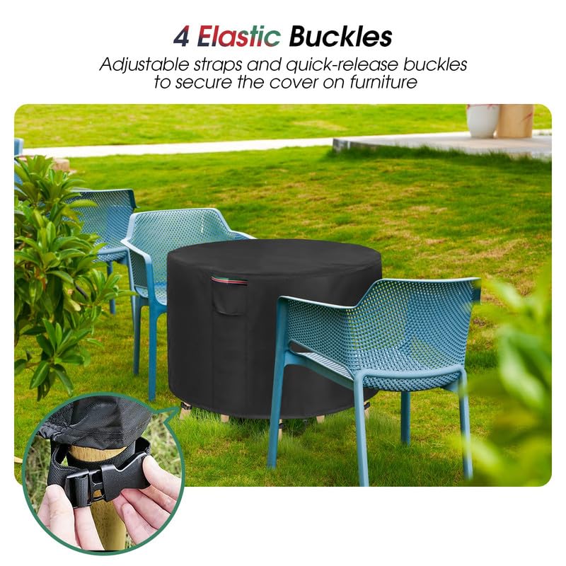 Round Patio Furniture Cover,Heavy Duty Waterproof Outdoor Table Chair Set Covers