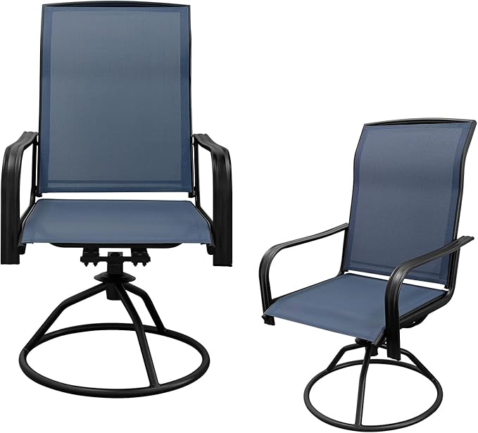 Patio Dining Chairs Set of 2, Outdoor Dining Chairs with All-Weather Textilene Mesh