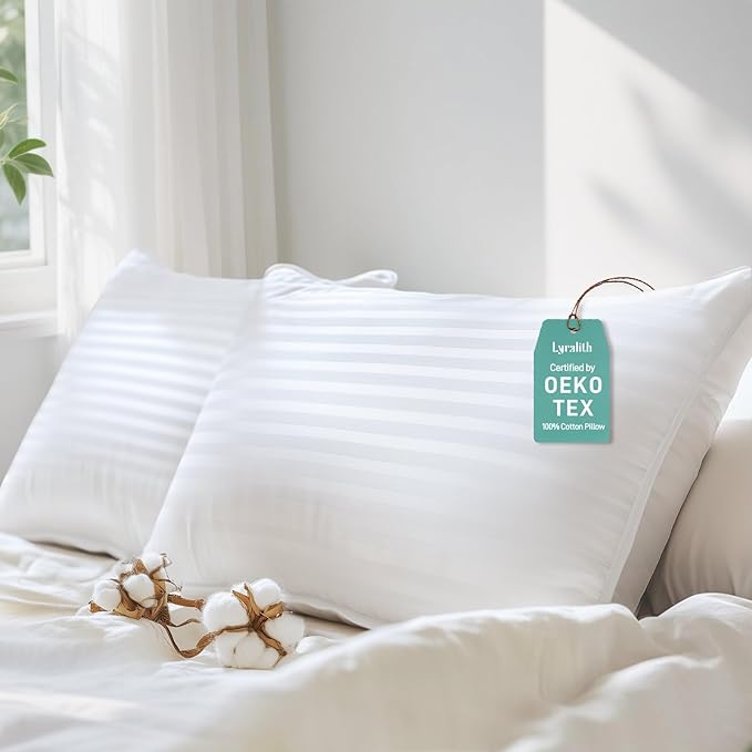 Hypoallergenic Cotton Cover with Soft Down Alternative Pillows