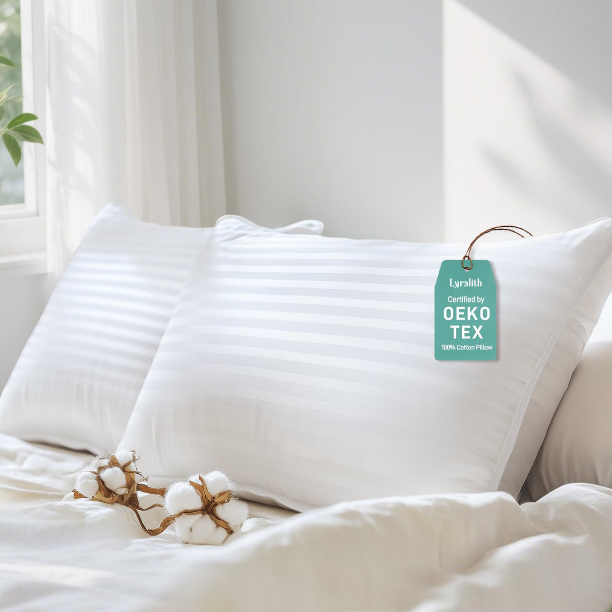 Hypoallergenic Cotton Cover with Soft Down Alternative Pillows