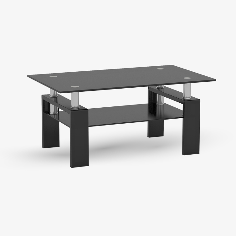 Modern Tempered Glass Coffee Table Set - 1/2/3 Piece Living Room Table Set - Sleek Design