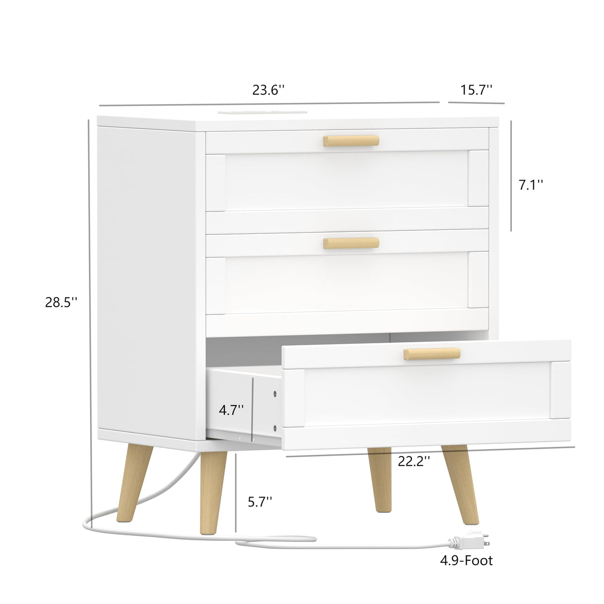 Nightstand with Charging Station, Night Stand