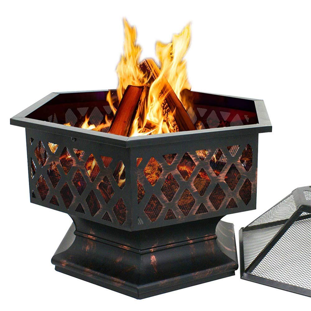 Design Portable Metal Fireplace Stove with Mesh Cover for Fireplace Wood Stove