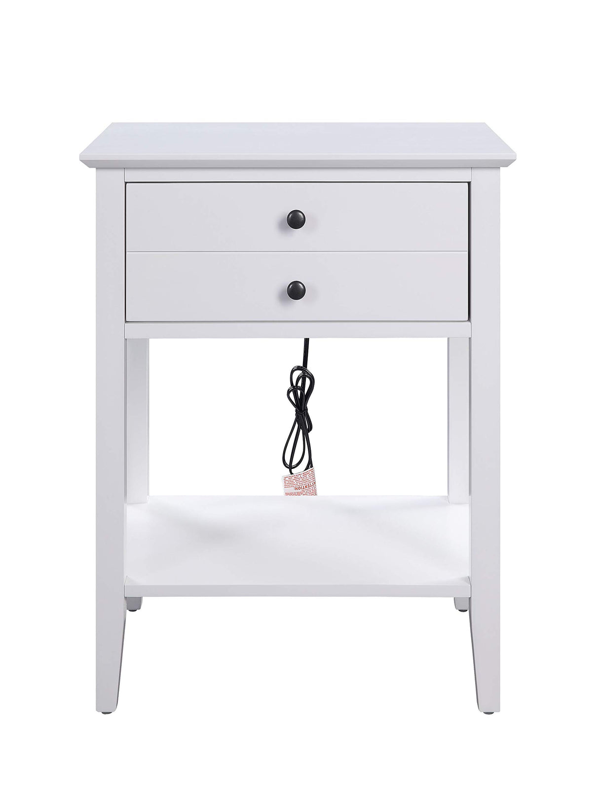 1-Drawer Nightstand with USB Charging Dock and Bottom Open Shelf