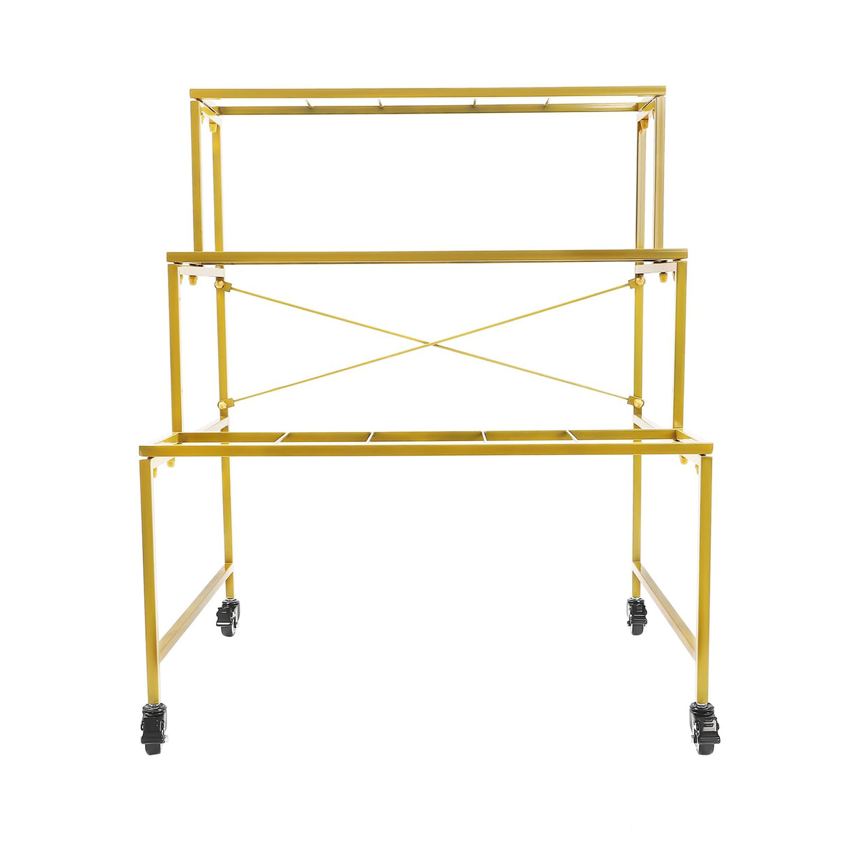 Mobile 3-Tier Flower Display Stand with 9 Plant Buckets