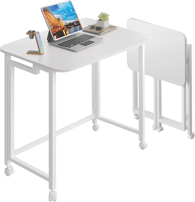 31.5" Folding Desk, Simple Assembly Computer Desk Study Writing Table for Small