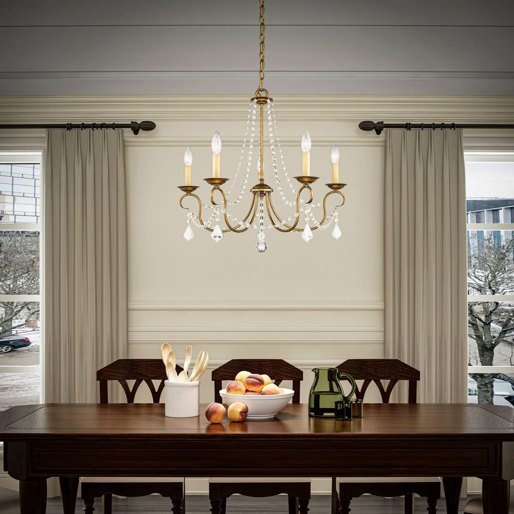 Lighting 6515-48 Pennington 5 Light Chandelier, Antique Gold Leaf