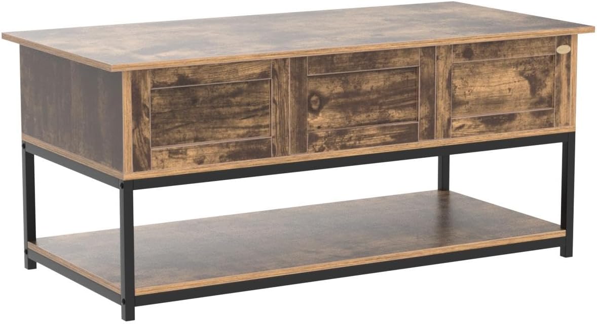 Lift Top Coffee Table with Steel Frame, Dining Table