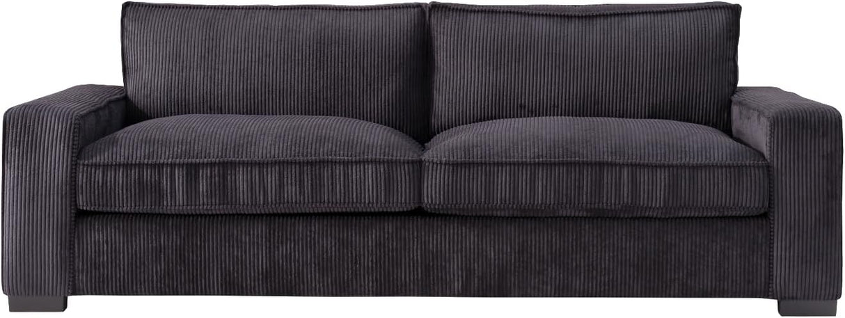 Luxe Living Room Sofa with Soft Corduroy Upholstery, Streamlined Design