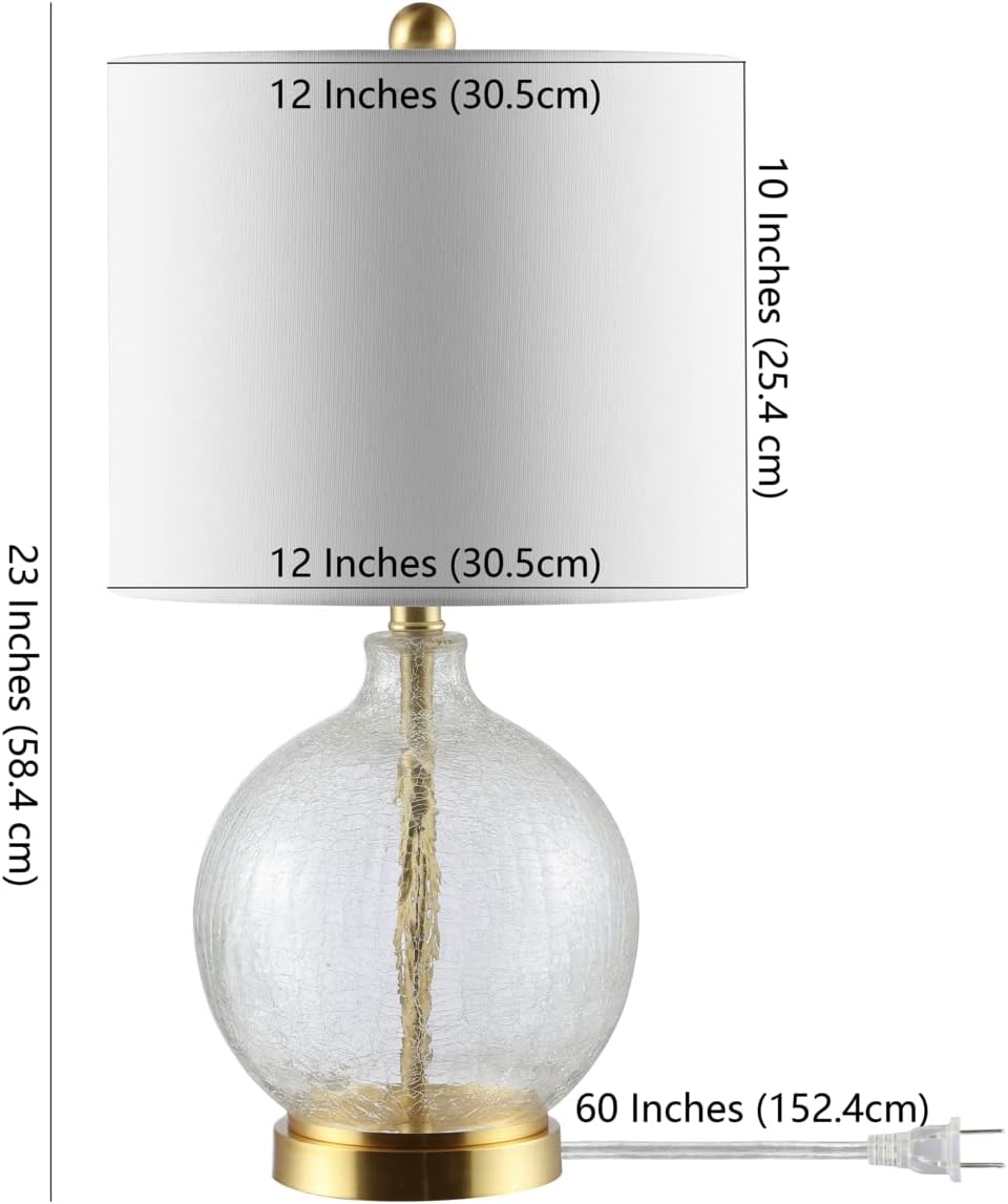 Lighting Collection Lovell Clear Glass/ Gold 22-inch Bedroom Living Room Home Office